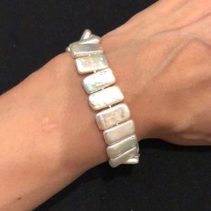 Flat fresh water pearl bracelet